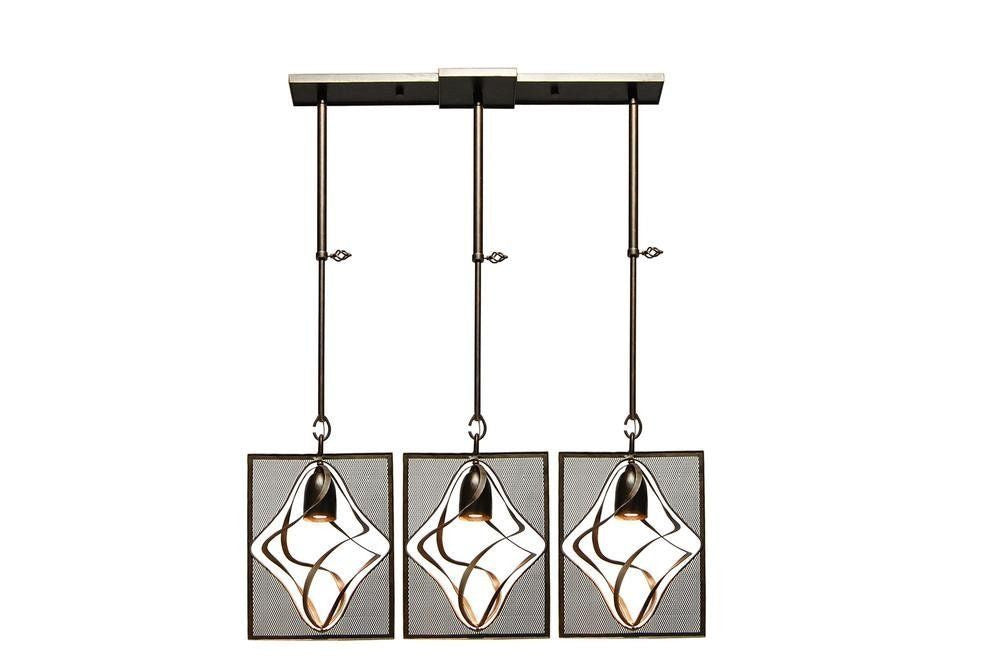 Kalco Lighting 2696-1SV Oxford Collection Three Light Island Pendant Chandelier in Aged Silver Finish