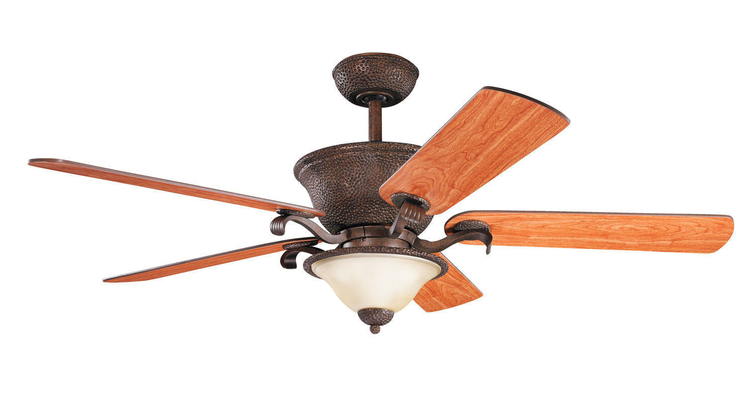 Kichler Lighting 300010 TZG High Country Collection 56" Ceiling Fan in Tannery Bronze with Gold Accent Finish