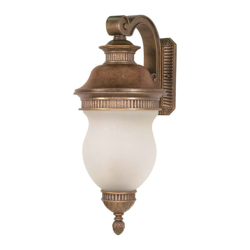 Nuvo Lighting 60-880 Luxor Collection Three Light Exterior Outdoor Wall Lantern in Platinum Gold Finish