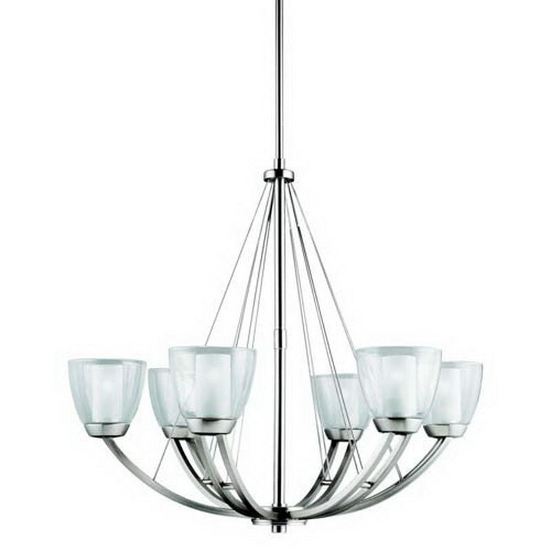 Aztec by Kichler Lighting 34932 Six Light Lucia Collection Hanging Chandelier in Brushed Nickel Finish
