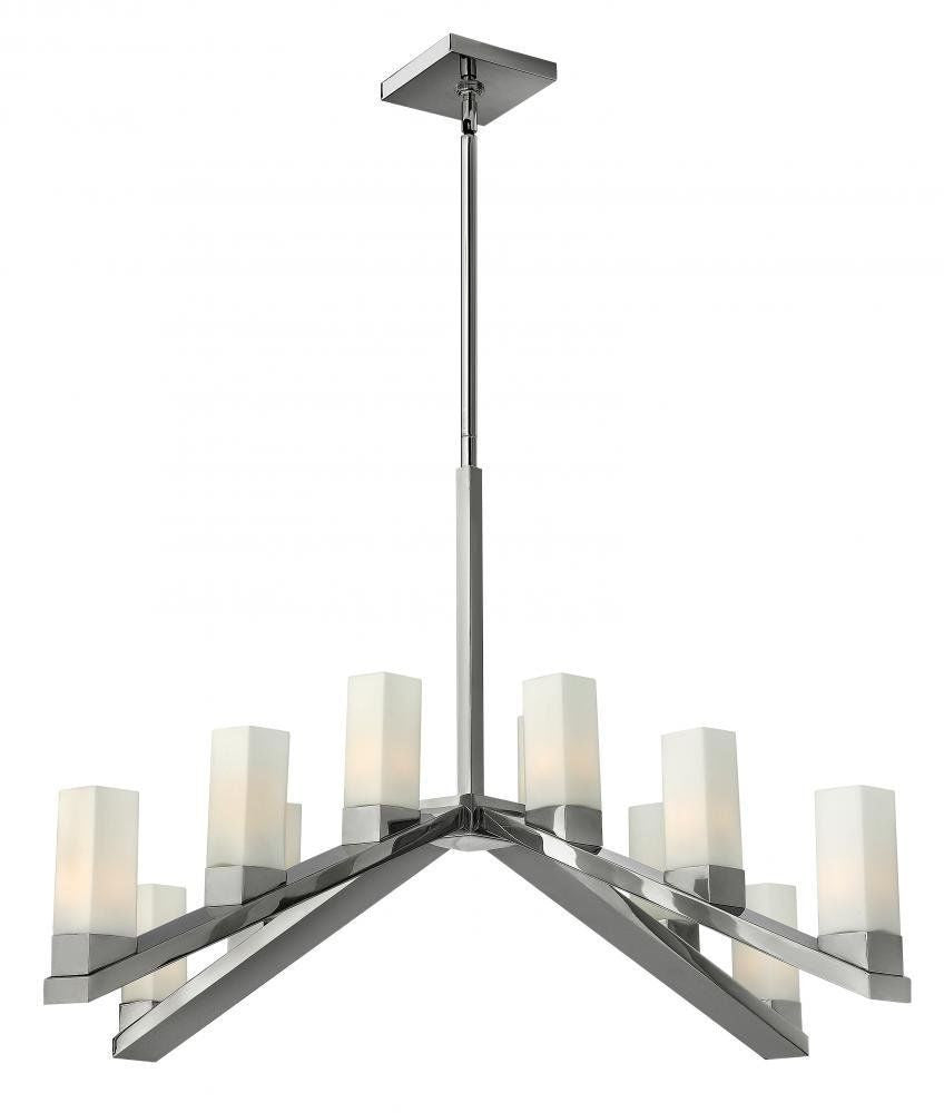 Hinkley Lighting Fredrick Ramond FR47209PN Omni Collection Twelve Light Hanging Pendant Chandelier in Polished Nickel Finish