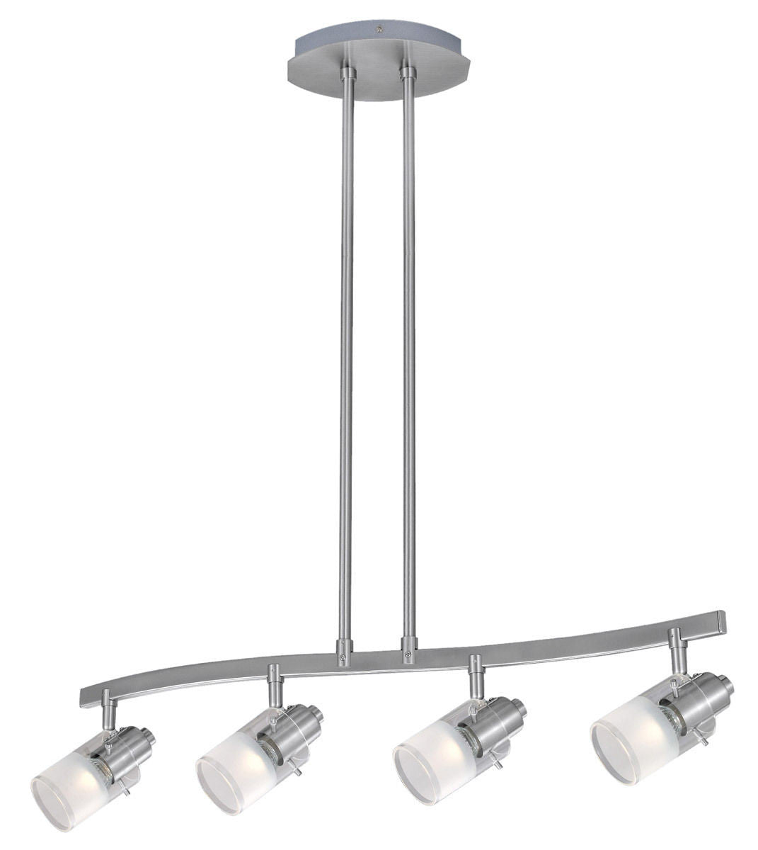 Eglo Lighting 20482A Aversa Collection Four Light Island Pendant Chandelier in Matte Nickel Finish