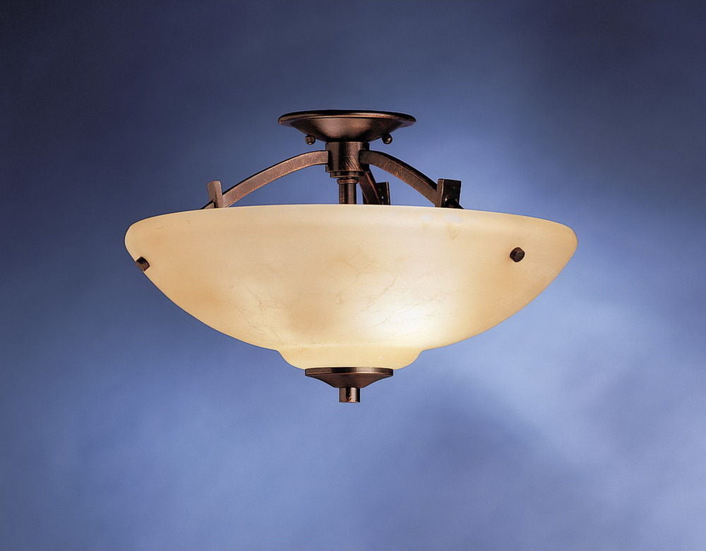 Aztec 38902 by Kichler Lighting Columbiana Collection Two Light Semi Flush Ceiling Mount in Olde Auburn Finish