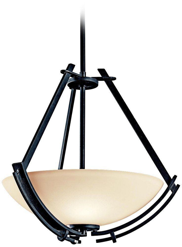 Aztec 34991 by Kichler Lighting Natallia Collection Three Light Hanging Pendant Chandelier in Distressed Black Finish