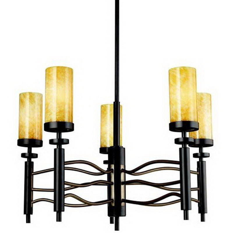 Kichler Lighting 42185OZ Five Light Millry Collection Hanging Chandelier in Olde Bronze Finish