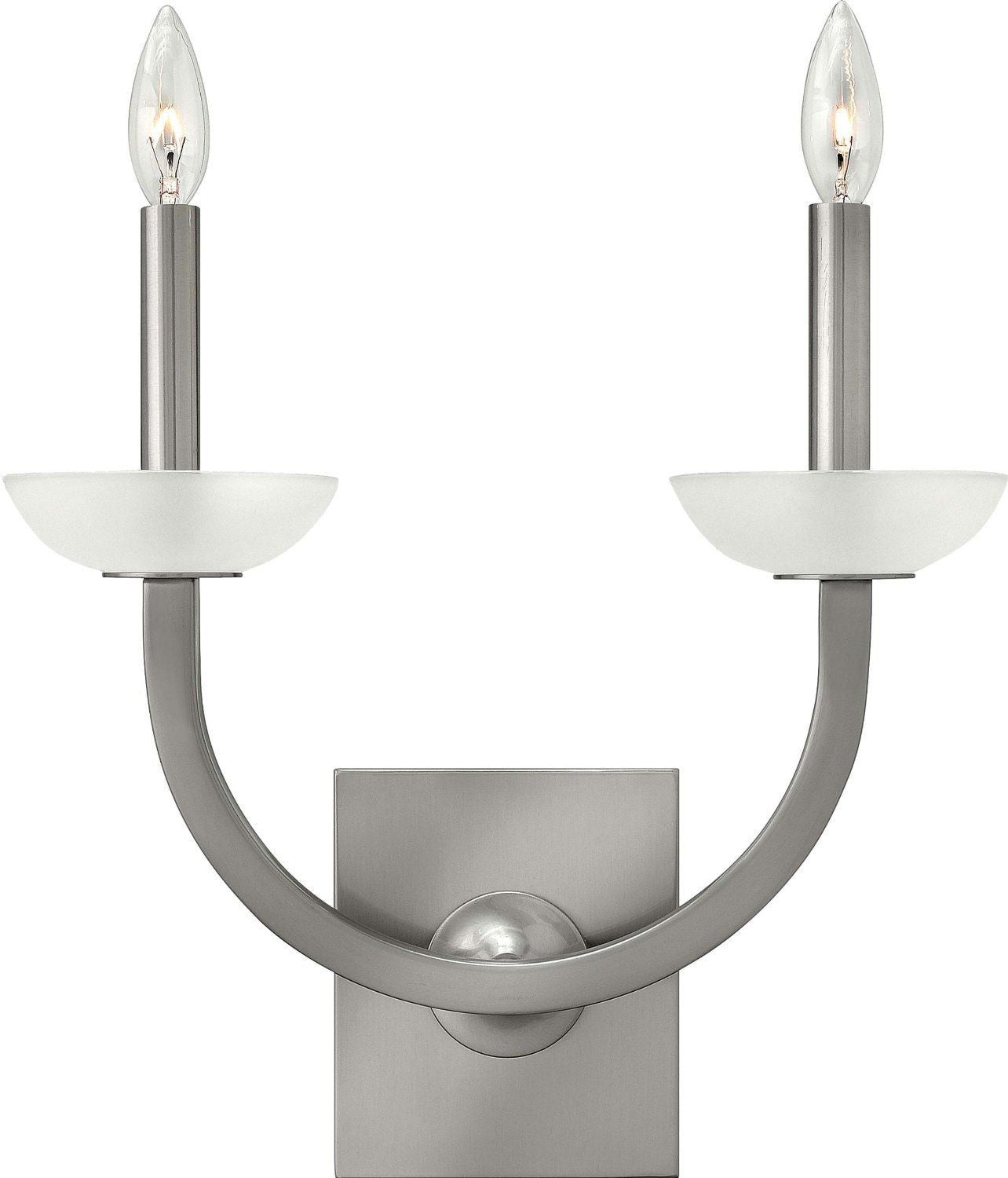 Hinkley Lighting 4922 BN Splendor Collection Two Light Wall Sconce in Brushed Nickel Finish