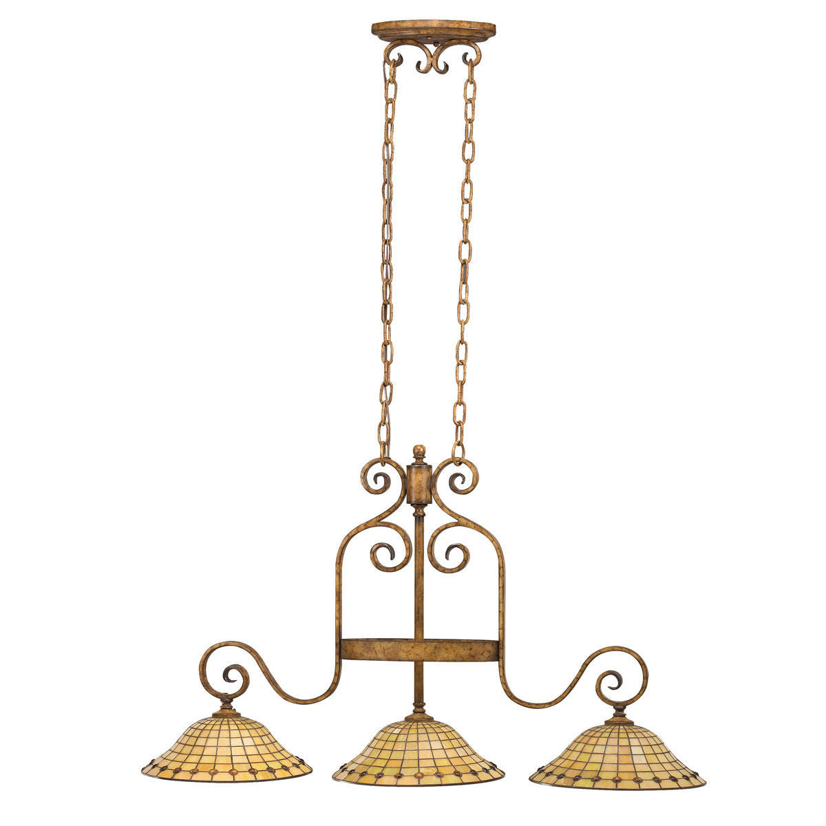 Aztec 34971 by Kichler Lighting Westerly Collection Three Light Hanging Island Chandelier in Mottled Pecan Finish