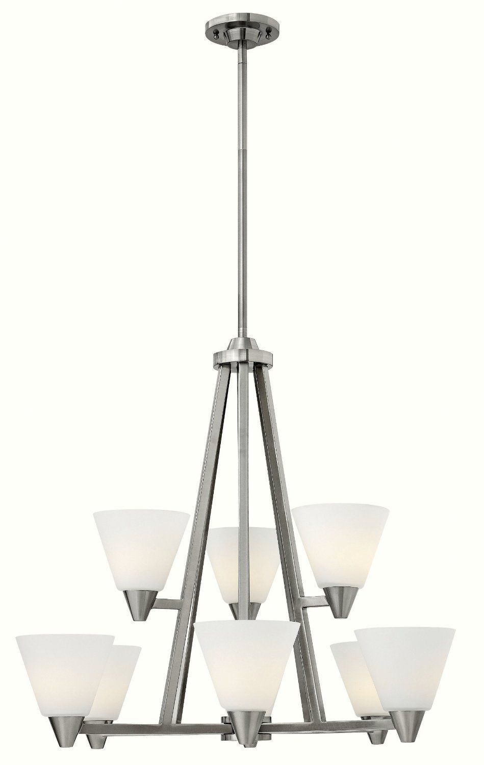 Hinkley Lighting 3668 BN Dillon Collection Nine Light Hanging Chandelier in Brushed Nickel Finish