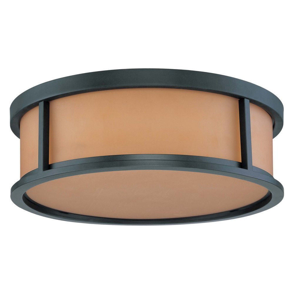 Nuvo Lighting 60-2863 Odeon Collection Three Light Flush Ceiling Mount in Aged Bronze Finish