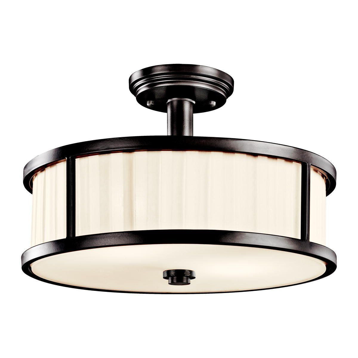 Aztec 38901 by Kichler Lighting Camargo Collection Two Light Semi Flush Ceiling Mount in Olde Bronze Finish