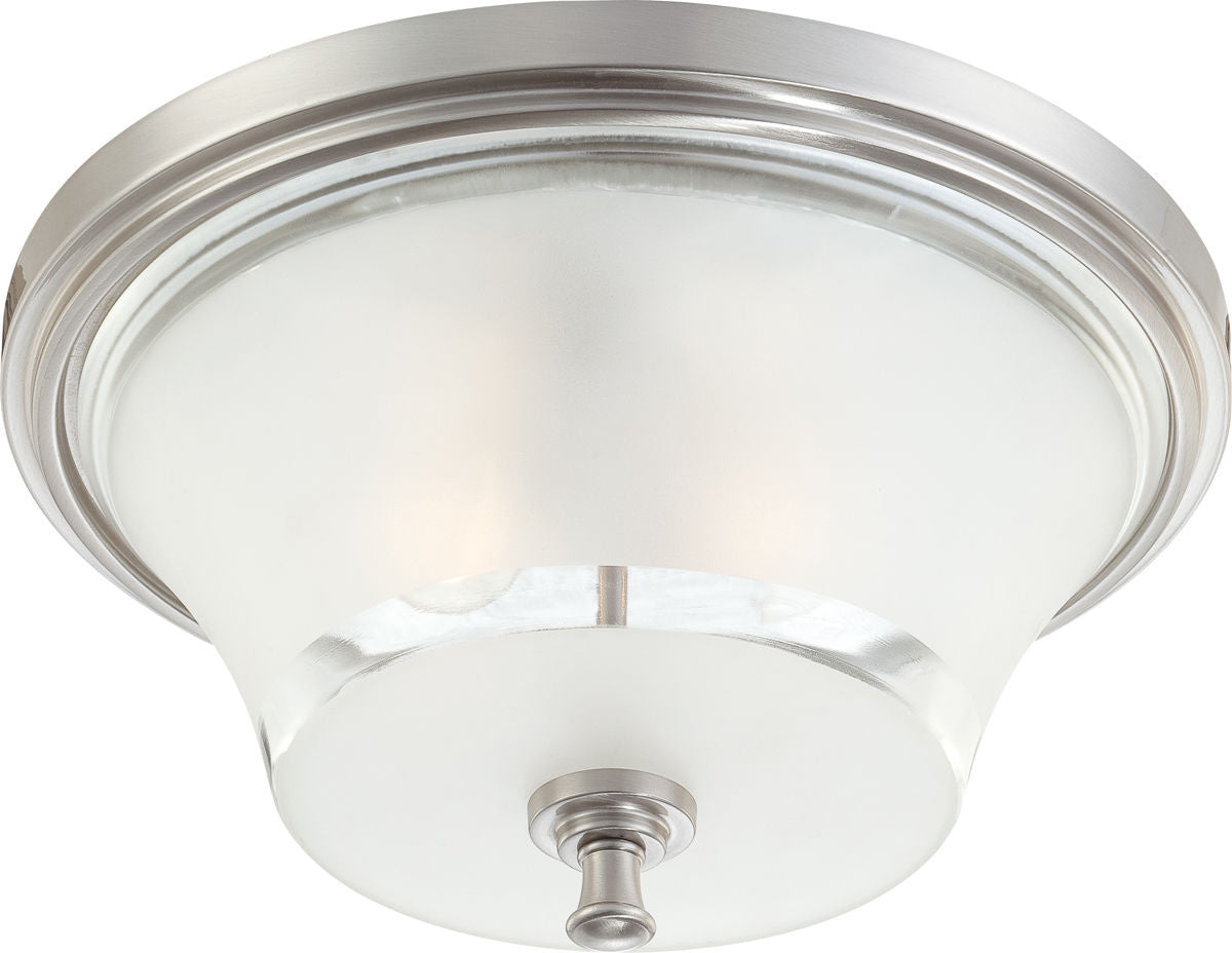 Nuvo Lighting 60-4532 Patrone Collection Three Light Flush Ceiling Fixture in Brushed Nickel Finish