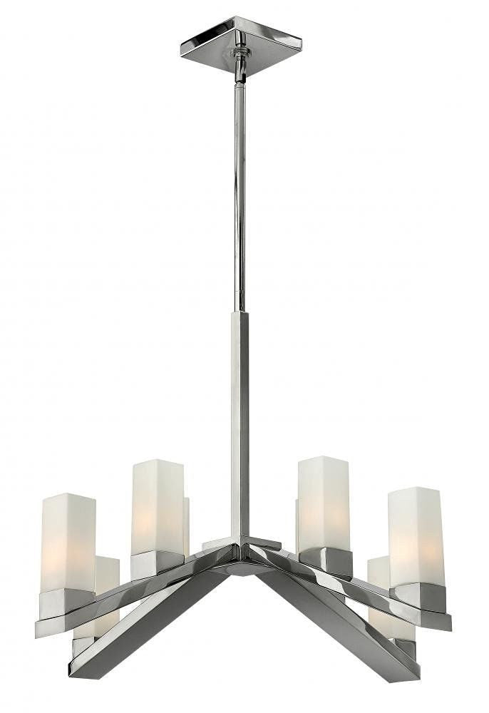 Hinkley Lighting Fredrick Ramond FR47208PN Omni Collection Eight Light Hanging Pendant Chandelier in Polished Nickel Finish