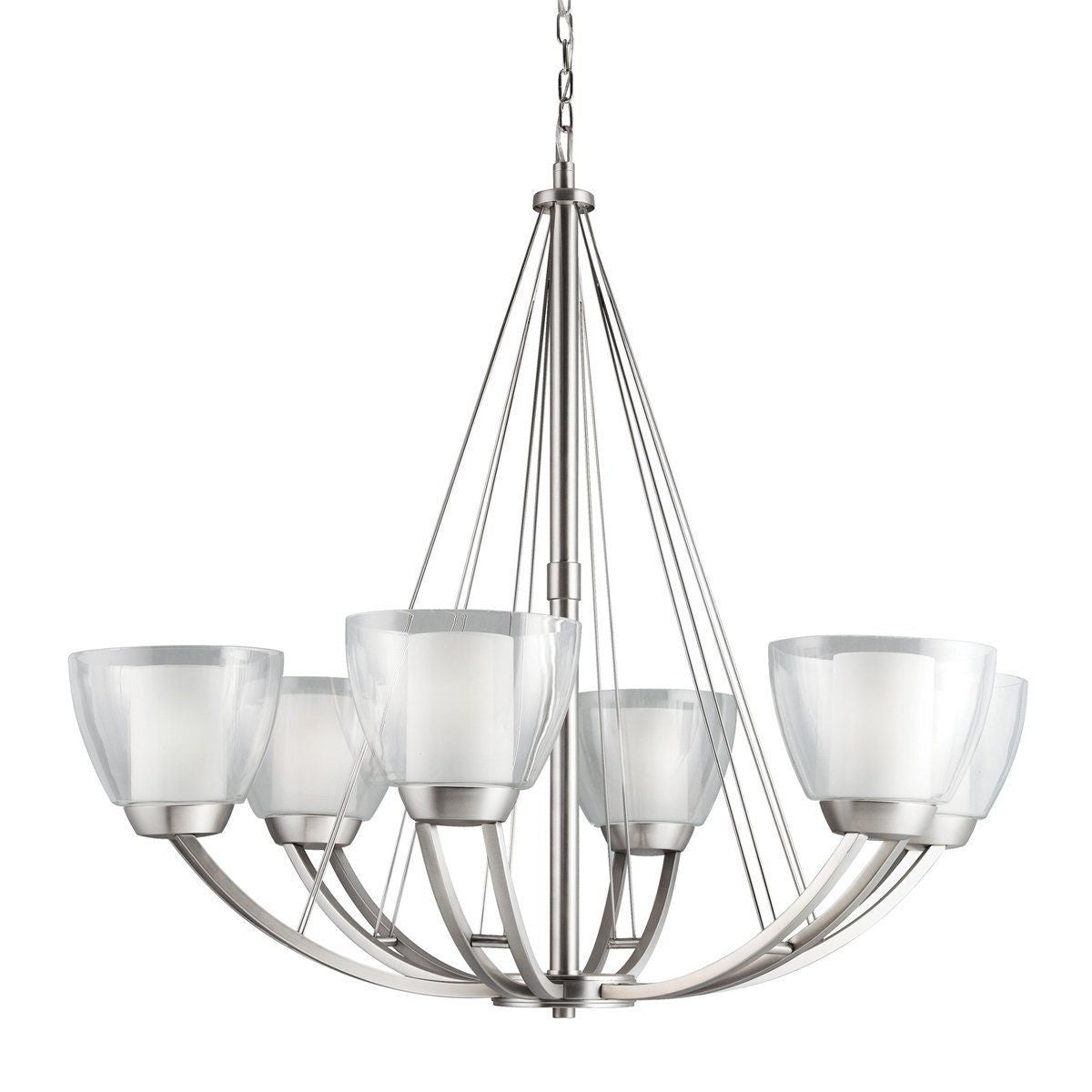 Aztec by Kichler Lighting 34930 Six Light Lucia Collection Hanging Chandelier in Brushed Nickel Finish