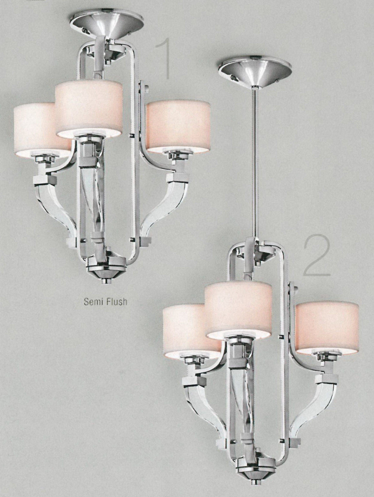 Aztec 34665 by Kichler Lighting Three Light Point Claire Convertible Chandelier or Semi Flush Ceiling Mount in Chrome Finish
