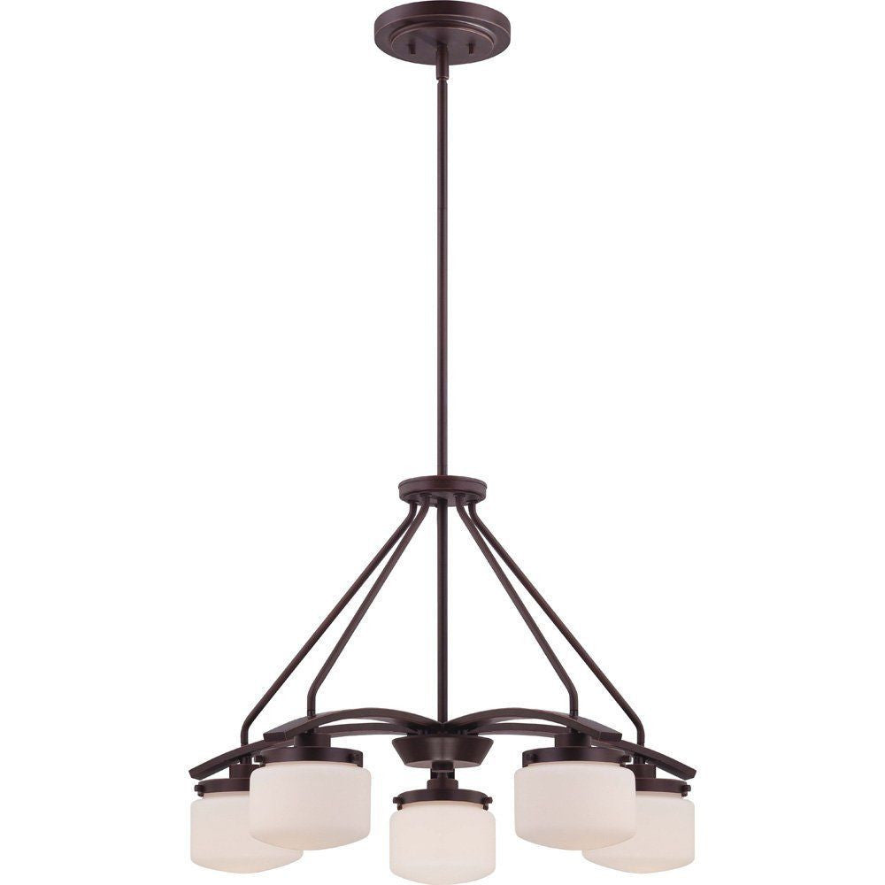 Nuvo Lighting 60-5125 Austin Collection Five Light Hanging Pendant Chandelier in Russet Bronze Finish