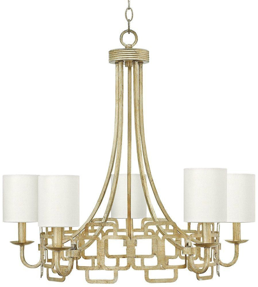 Hinkley Lighting 4915 SL Sabina Collection Five Light Hanging Chandelier in Silver Leaf Finish