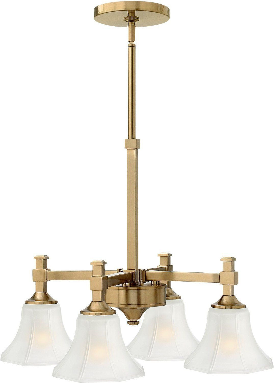 Hinkley Lighting 4044 BC Abbie Collection Four Light Hanging Chandelier in Brushed Caramel Finish