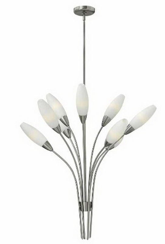 Hinkley Lighting Fredrick Ramond FR40108 BNI Calista Collection Nine Light Hanging Pendant Chandelier in Brushed Nickel Finish