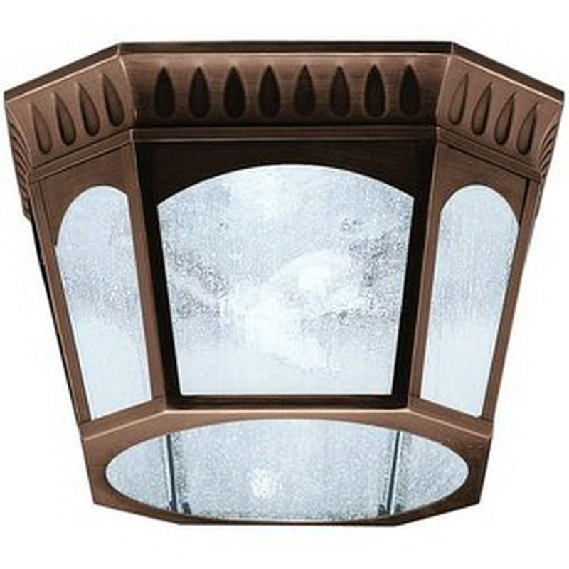 Aztec 39914 By Kichler Lighting Elgin Collection Two Light Outdoor Flush Ceiling Lantern in Burnished Bronze Finish