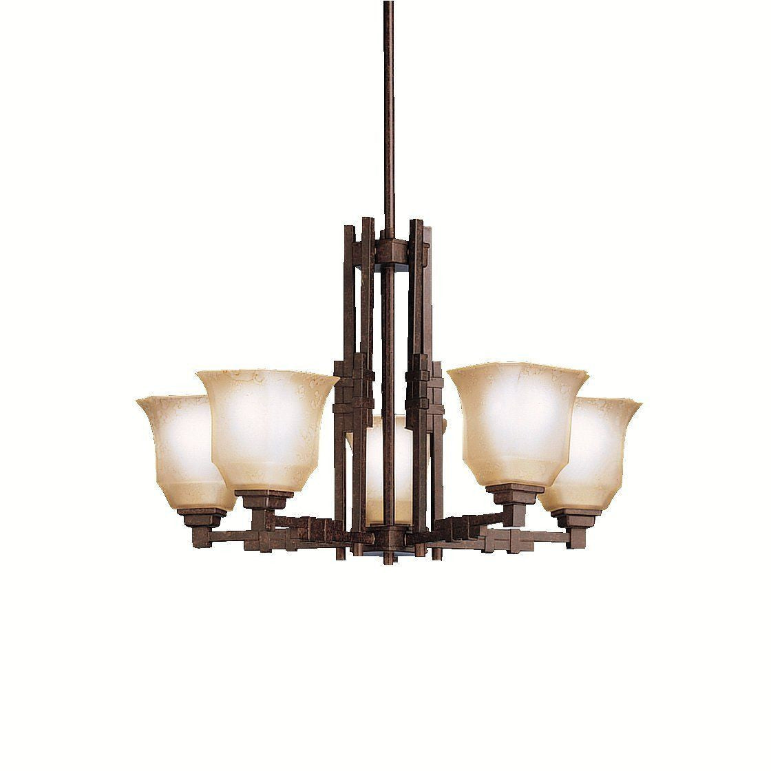 Aztec 34903 by Kichler Lighting Silverton Collection Five Light Hanging Chandelier in Tannery Bronze Finish
