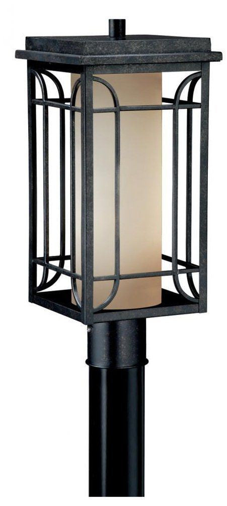 Vaxcel Lighting NP-OPU080GT Newport Collection One Light Outdoor Exterior Post Lantern in Gold Stone Finish