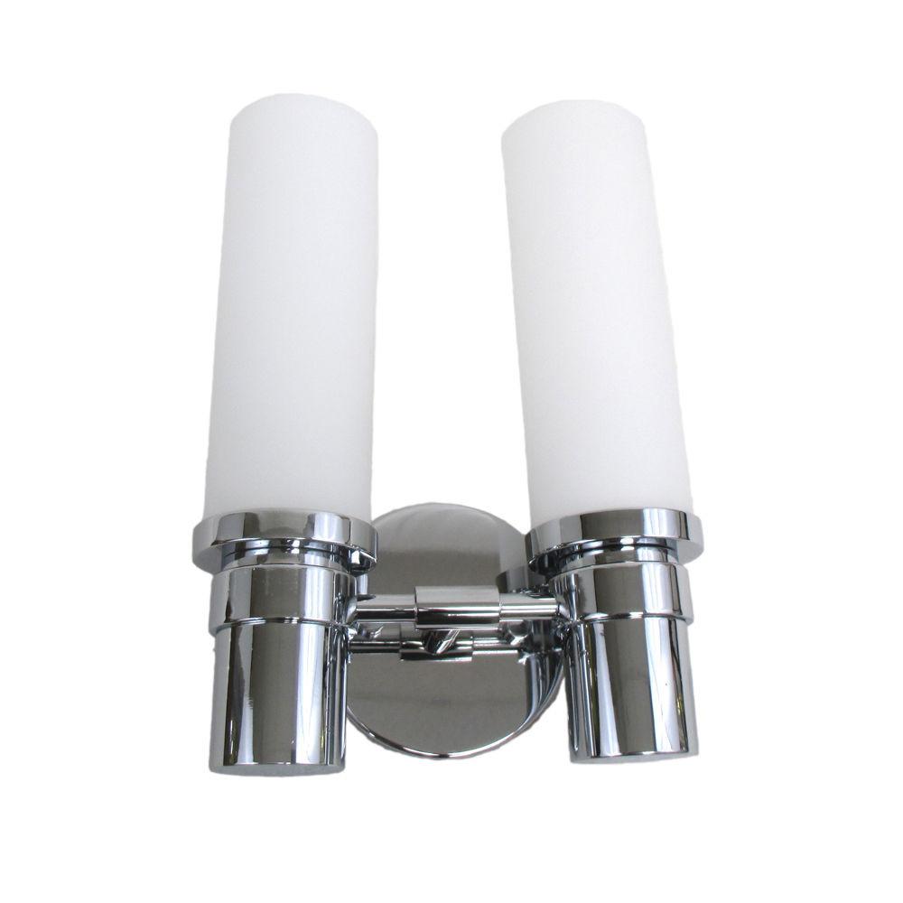 Oxygen Lighting 2-595-114 Two Light Pebble Collection Energy Efficient Fluorescent Wall Sconce in Polished Chrome Finish