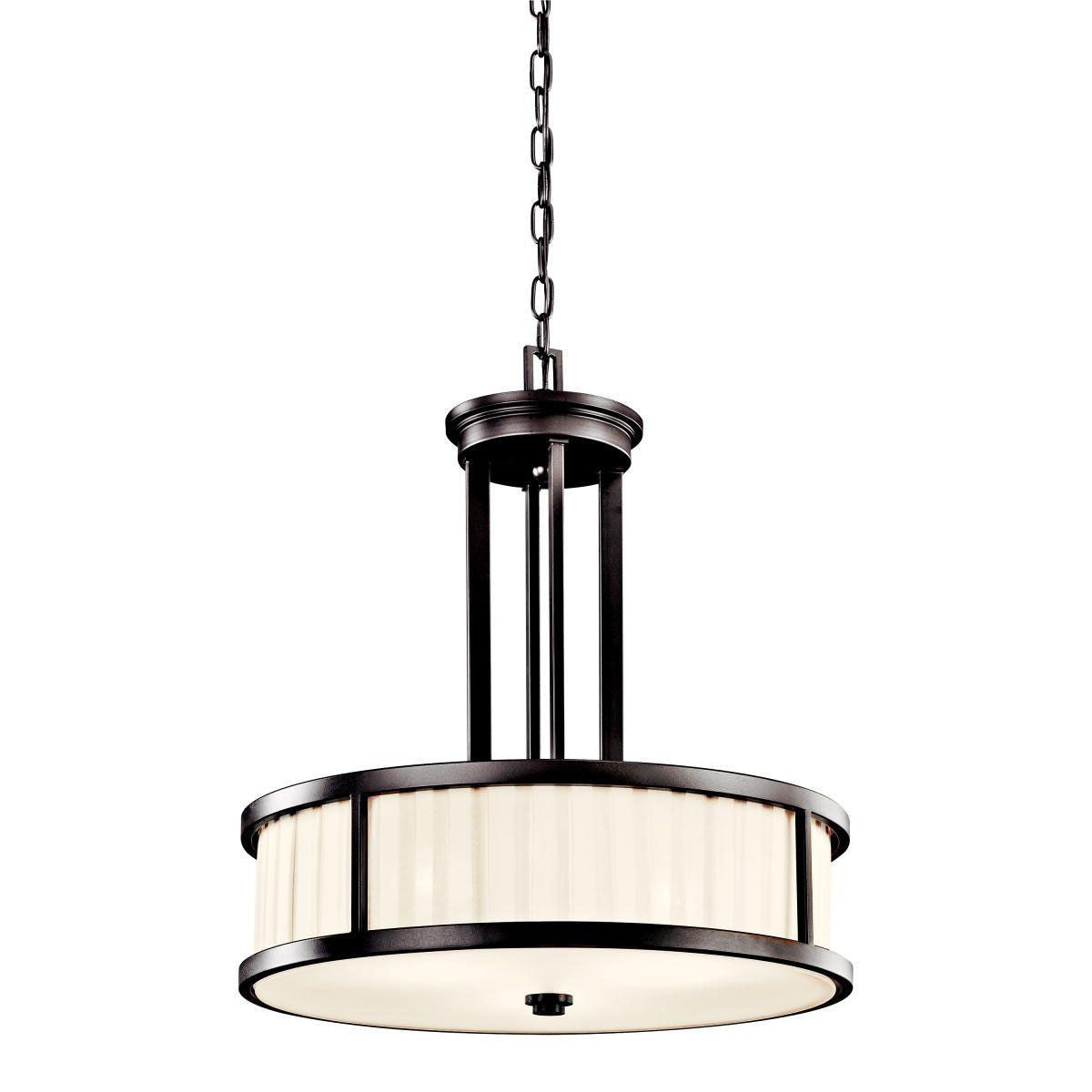 Aztec 34970 by Kichler Lighting Camargo Collection Three Light Hanging Pendant Chandelier in Olde Bronze Finish