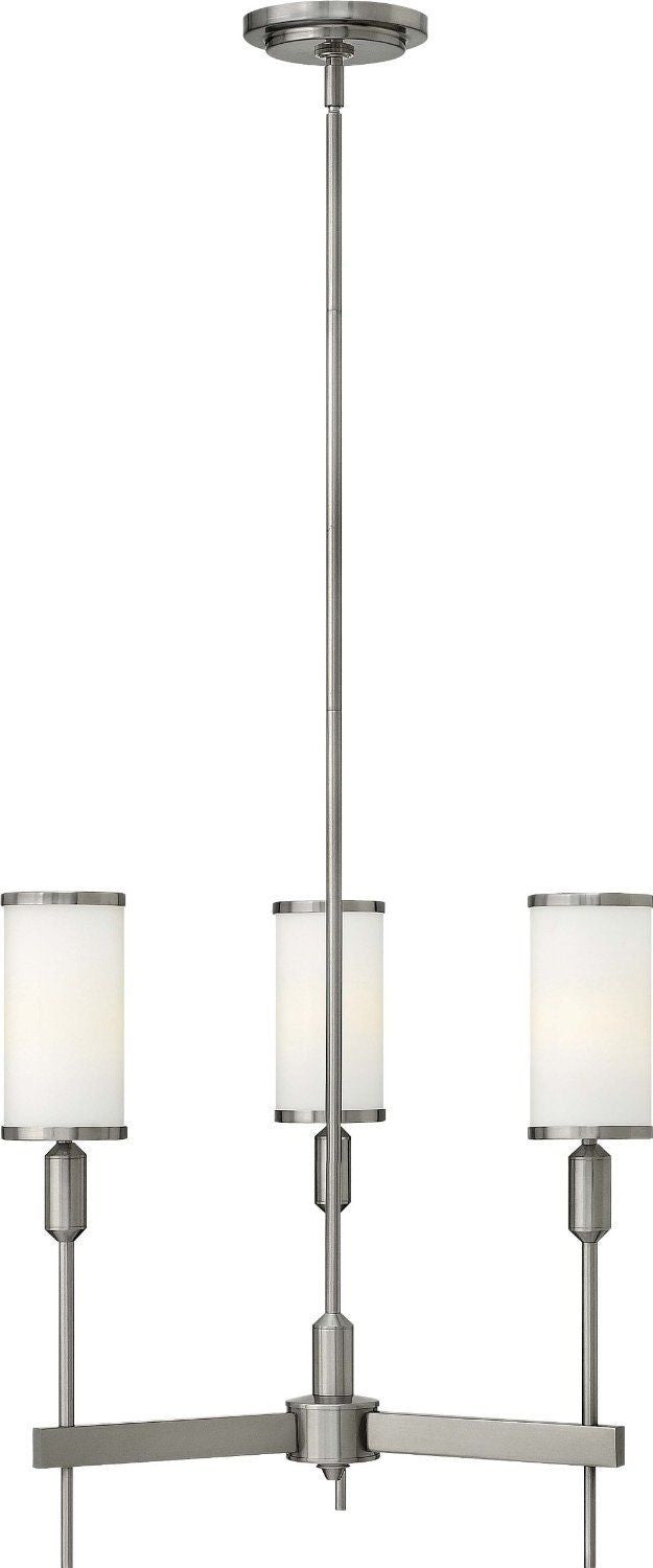 Hinkley Lighting 4073 BN Princeton Collection Three Light Hanging Pendant Chandelier in Brushed Nickel Finish