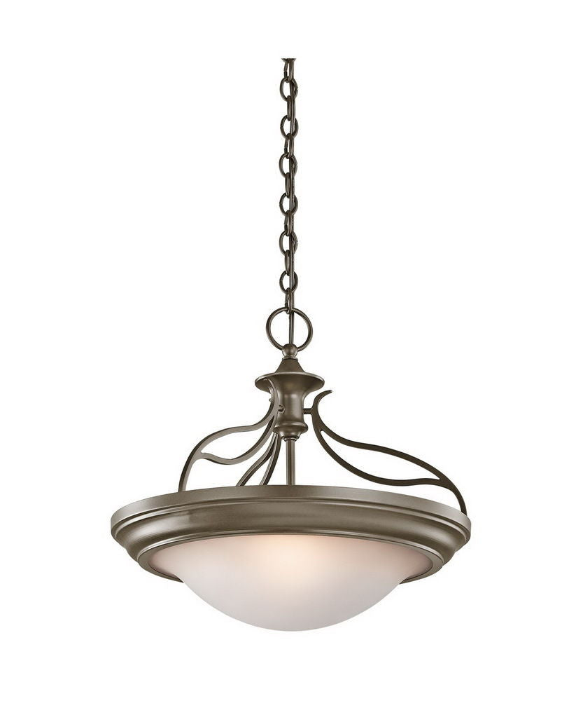 Aztec 38912 by Kichler Lighting Two Light Convertible Semi Flush Ceiling or Hanging Pendant Chandelier in Shadow Bronze Finish