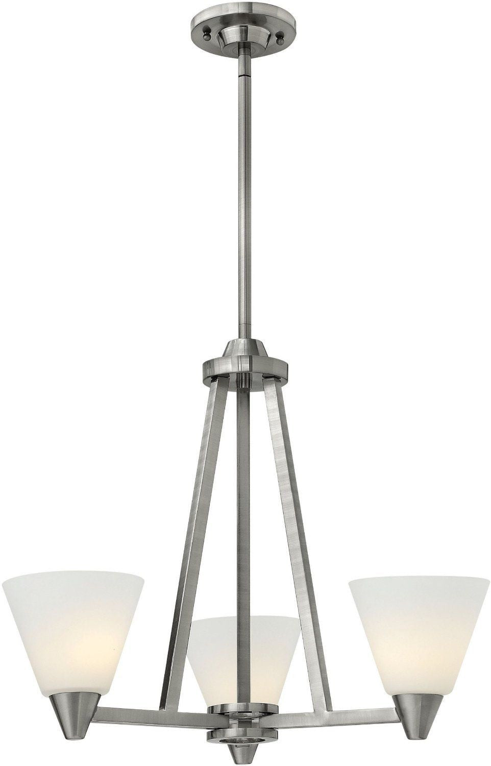 Hinkley Lighting 3663 BN Dillon Collection Three Light Hanging Chandelier in Brushed Nickel Finish
