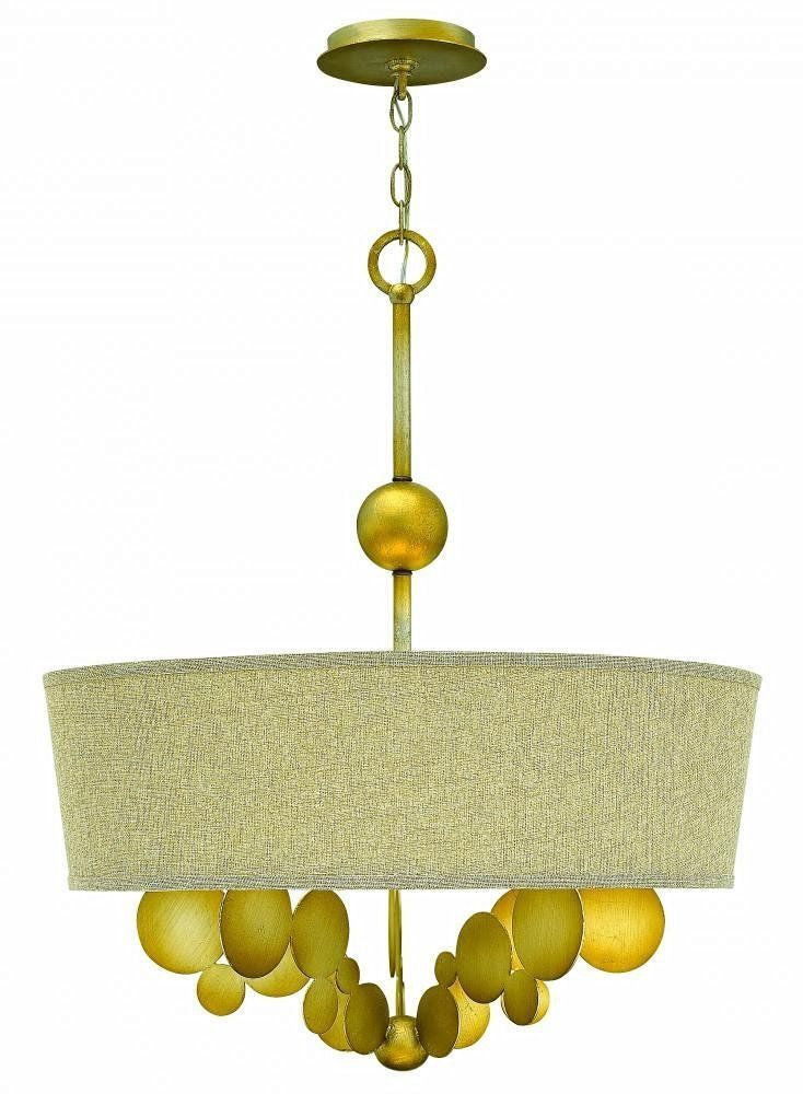 Hinkley Lighting Fredrick Ramond FR31245 SPG Barolo Collection Five Light Hanging Pendant Chandelier in Spanish Gold Finish