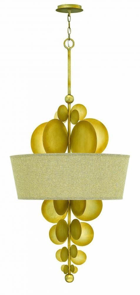 Hinkley Lighting Fredrick Ramond FR31246 SPG Barolo Collection Five Light Hanging Pendant Chandelier in Spanish Gold Finish