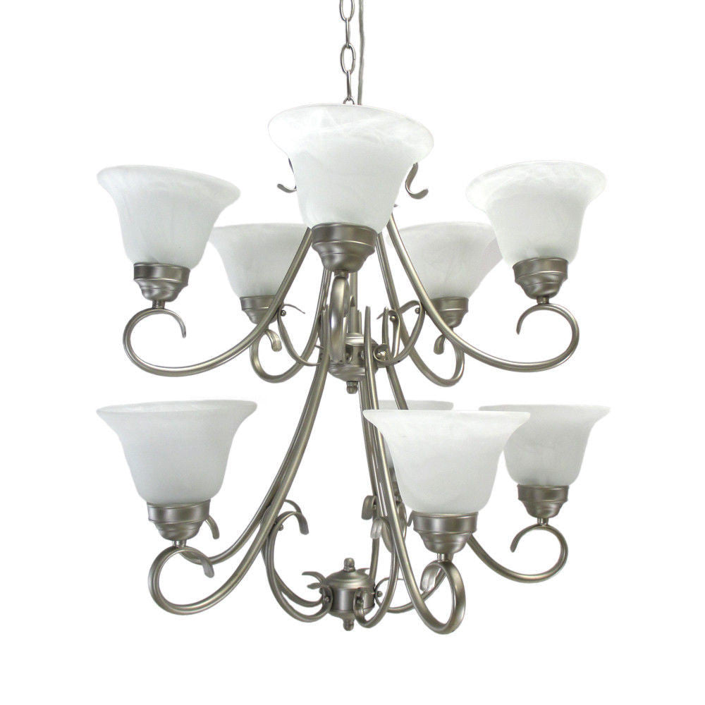 Epiphany Lighting 100242 BN Ten Light Chandelier in Brushed Nickel Finish