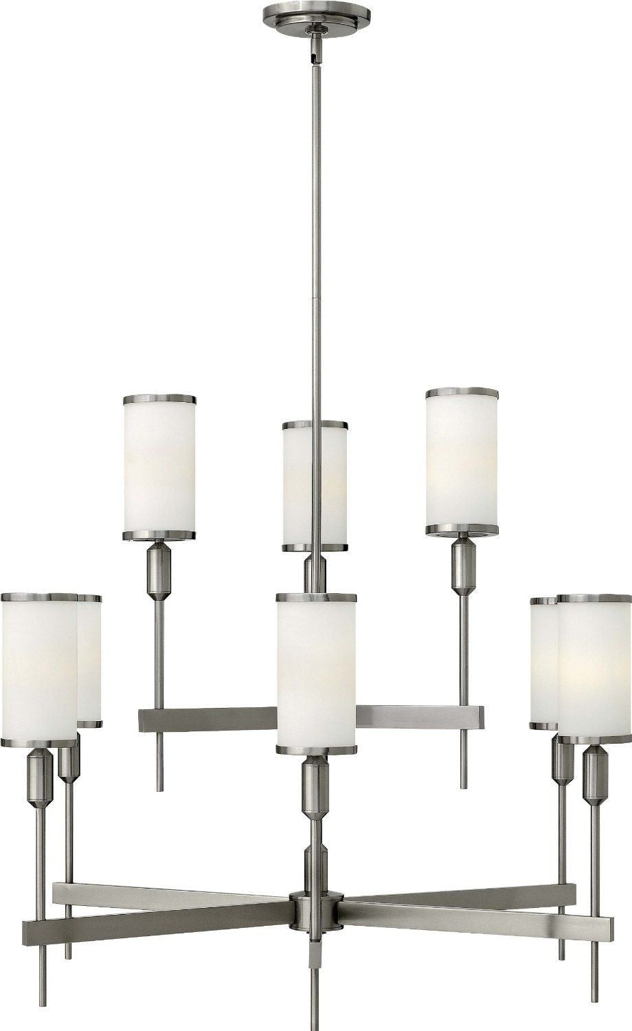 Hinkley Lighting 4078 BN Princeton Collection Nine Light Hanging Pendant Chandelier in Brushed Nickel Finish