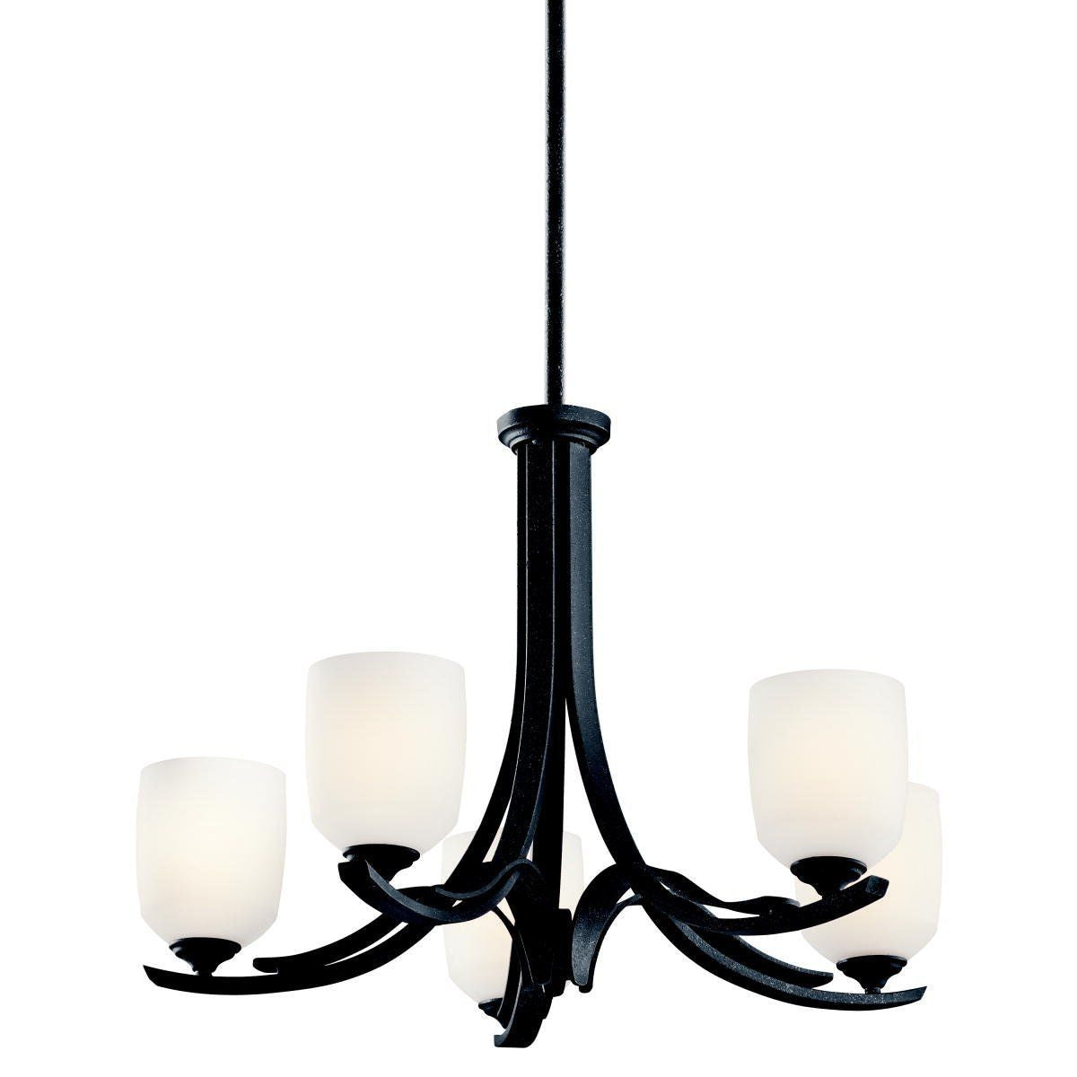 Aztec 34962 by Kichler Lighting Breton Mills Collection Five Light Hanging Mini Chandelier in Distressed Black Finish