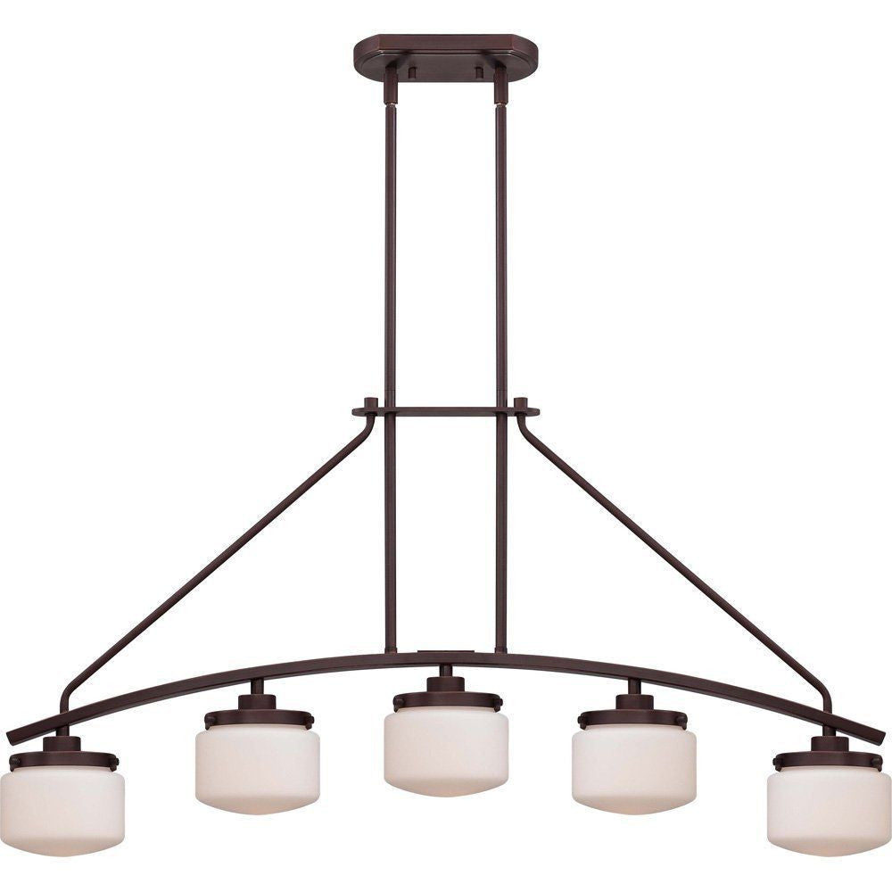 Nuvo Lighting 60-5124 Austin Collection Five Light Hanging Island Pendant Chandelier in Russet Bronze Finish