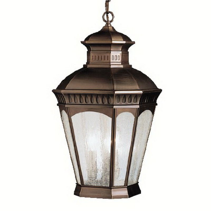 Aztec 39912 By Kichler Lighting Elgin Collection Three Light Outdoor Hanging Lantern in Burnished Bronze Finish