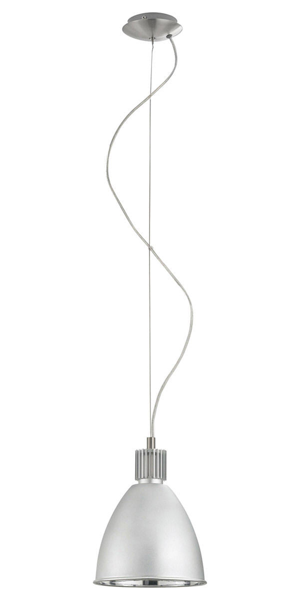 Eglo Lighting 88865A Siren Collection One Light Hanging Mini Pendant in Brushed Aluminum and Silver Finish