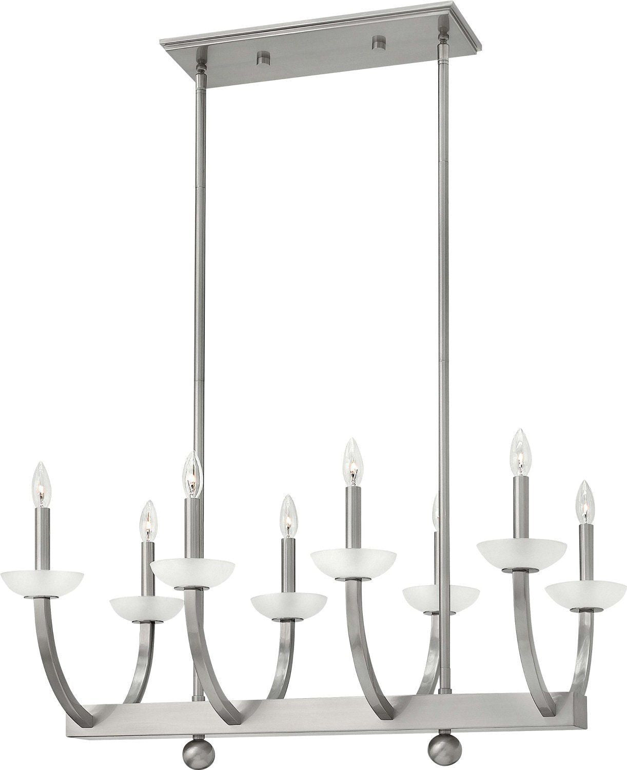 Hinkley Lighting 4924 BN Splendor Collection Eight Light Hanging Island Pendant Chandelier in Brushed Nickel Finish