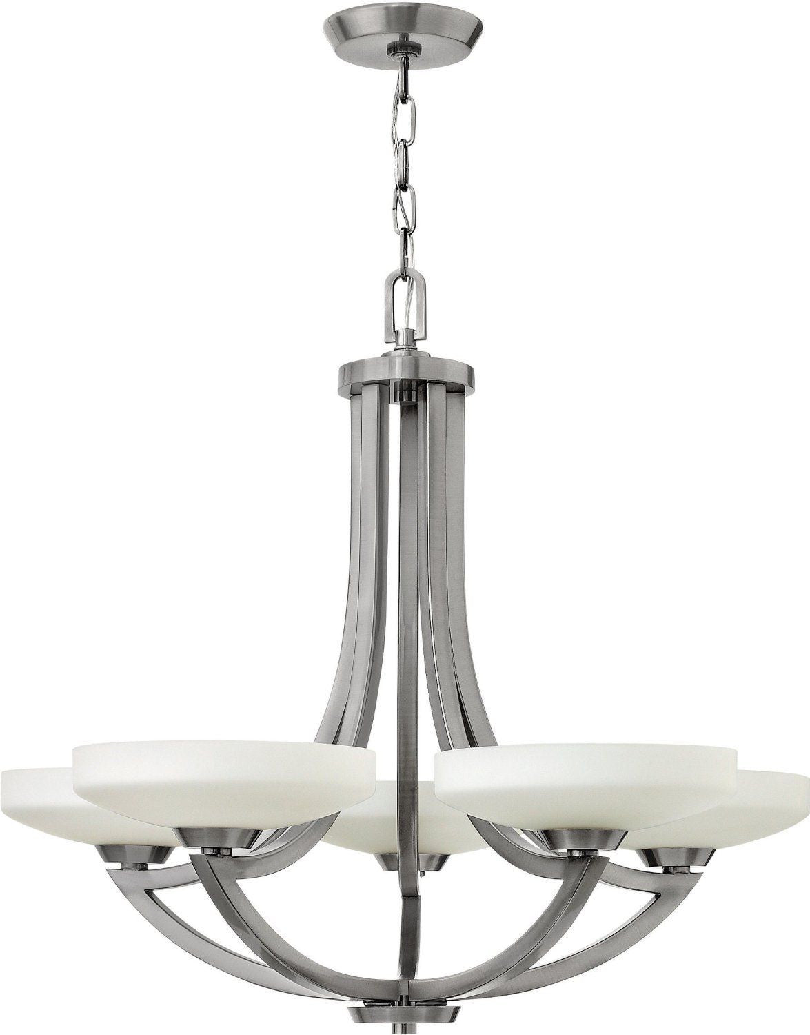 Hinkley Lighting 3965PL Darien Collection Five Light Hanging Chandelier in Polished Antique Nickel Finish