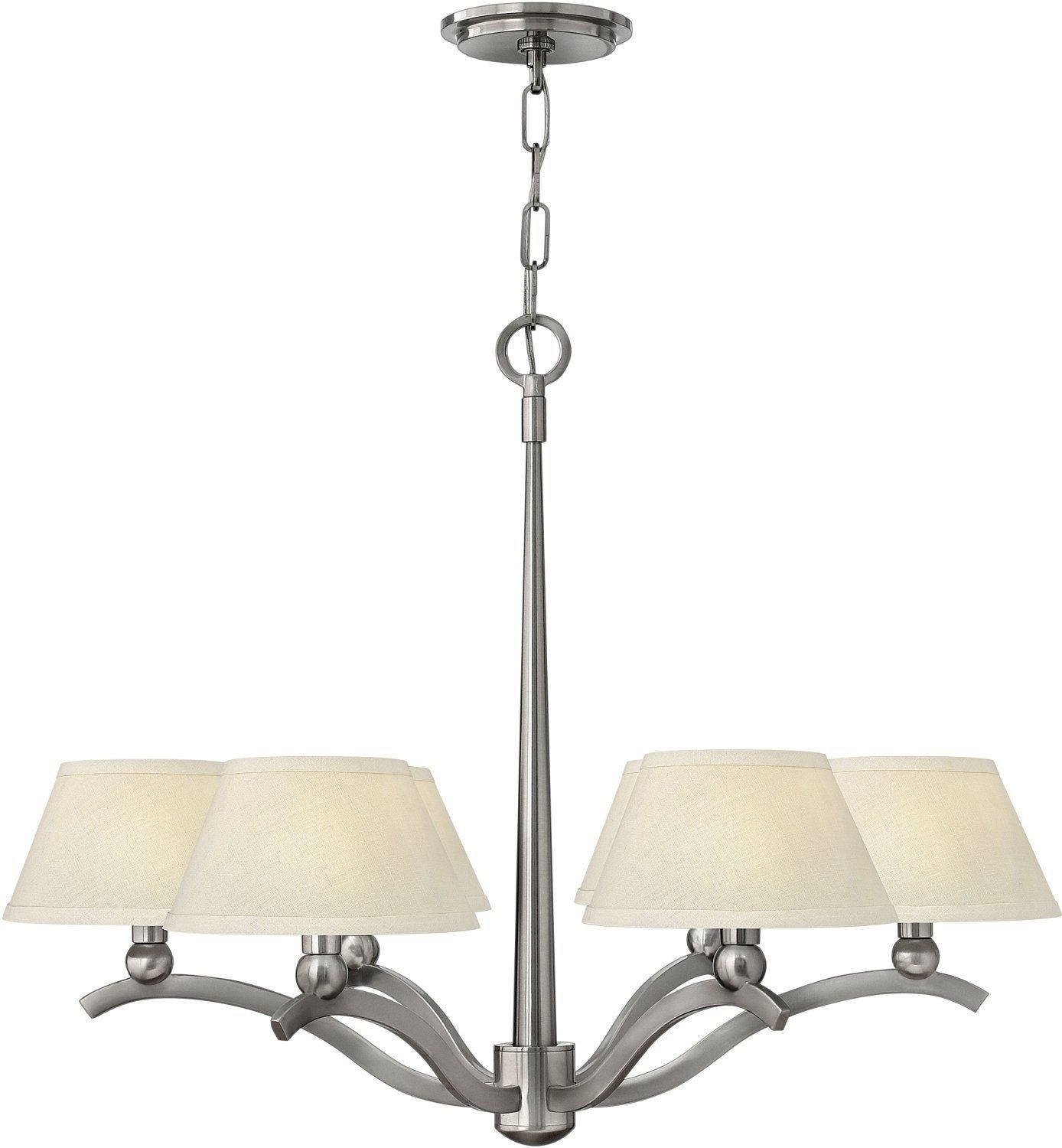 Hinkley Lighting 4616BN Whitney Collection Six Light Hanging Chandelier in Brushed Nickel Finish