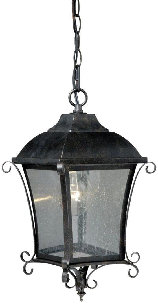 Vaxcel Lighting T0033 Sonnet Collection One Light Outdoor Exterior Hanging Lantern in Gold Stone Finish
