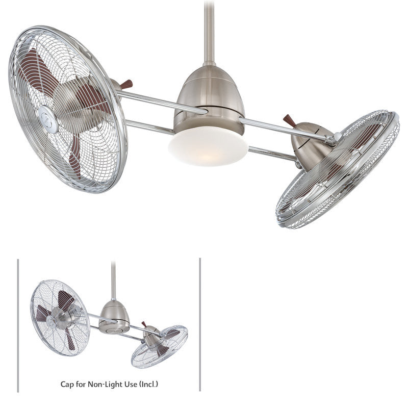 Minka Aire SPECIAL ORDER F602 BN/CH Gyro Ceiling Fan in Brushed Nickel and Chrome Finish