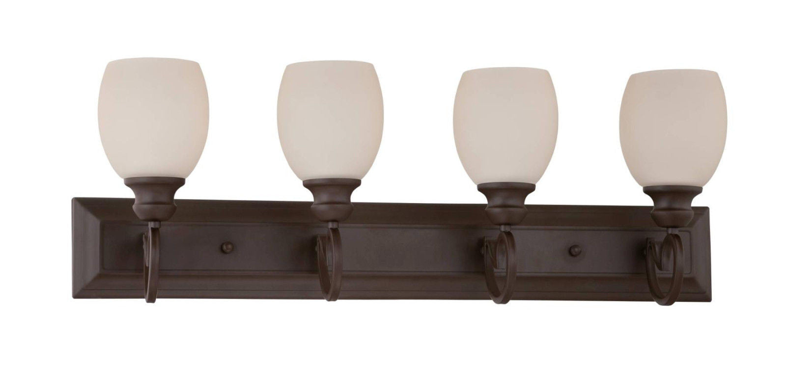 Sunset Lighting F13074-47 Abney Collection Four Light Bath Vanity Wall Fixture in Rustico Bronze Finish