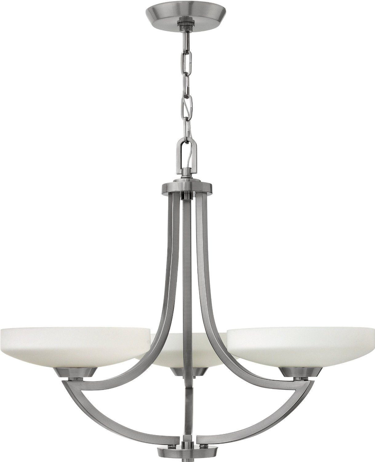 Hinkley Lighting 3963PL Darien Collection Three Light Hanging Chandelier in Polished Antique Nickel Finish