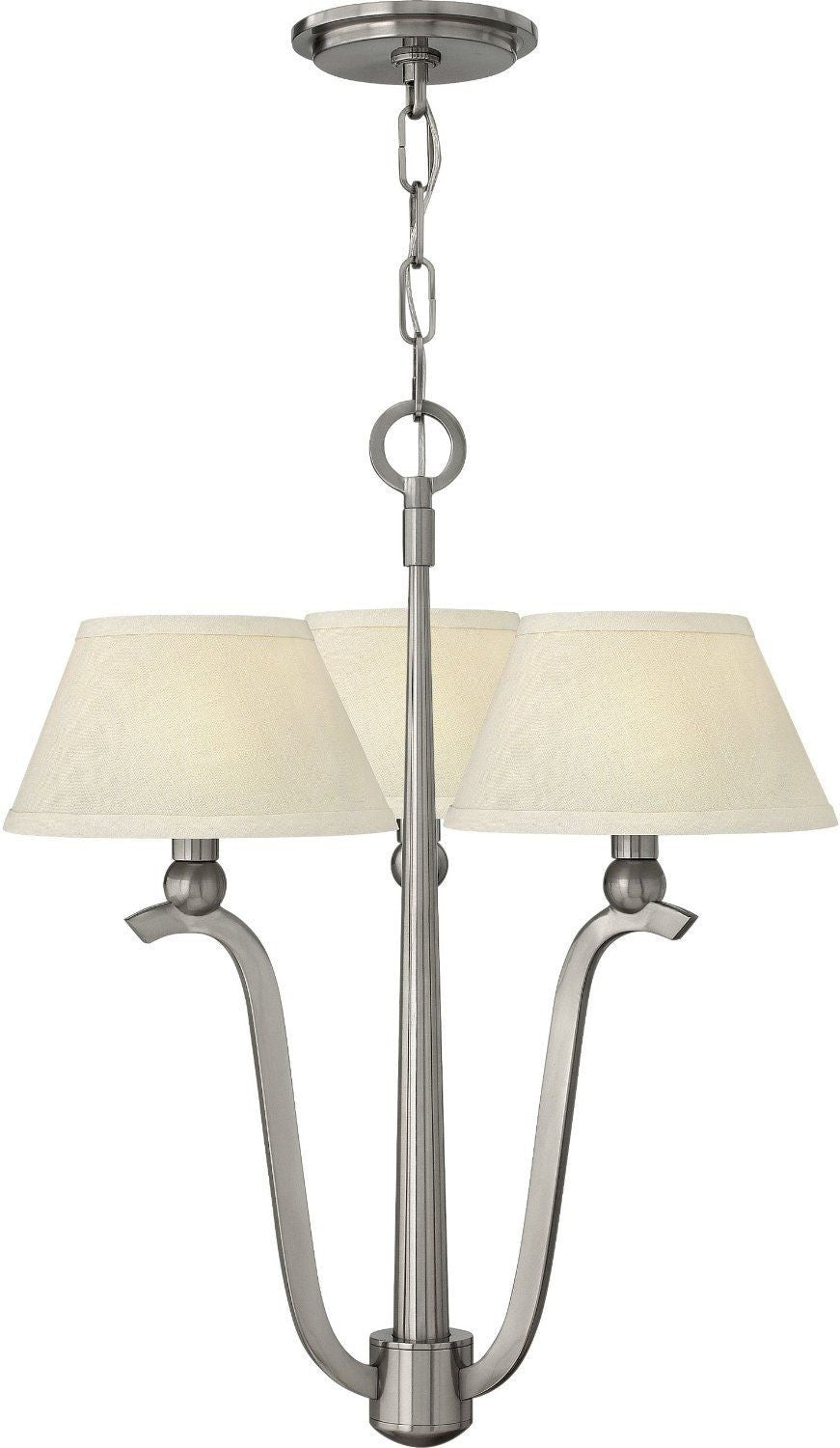 Hinkley Lighting 4613BN Whitney Collection Three Light Hanging Pendant Chandelier in Brushed Nickel Finish