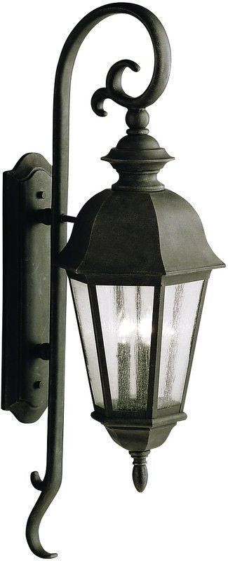 Aztec 39908 By Kichler Lighting Cadiz Collection Three Light Outdoor Wall Lantern in Distressed Black Finish