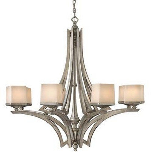 Hinkley Lighting Fredrick Ramond FR49192 SLF San Simeon Collection Eight Light Hanging Chandelier in Silver Leaf Finish