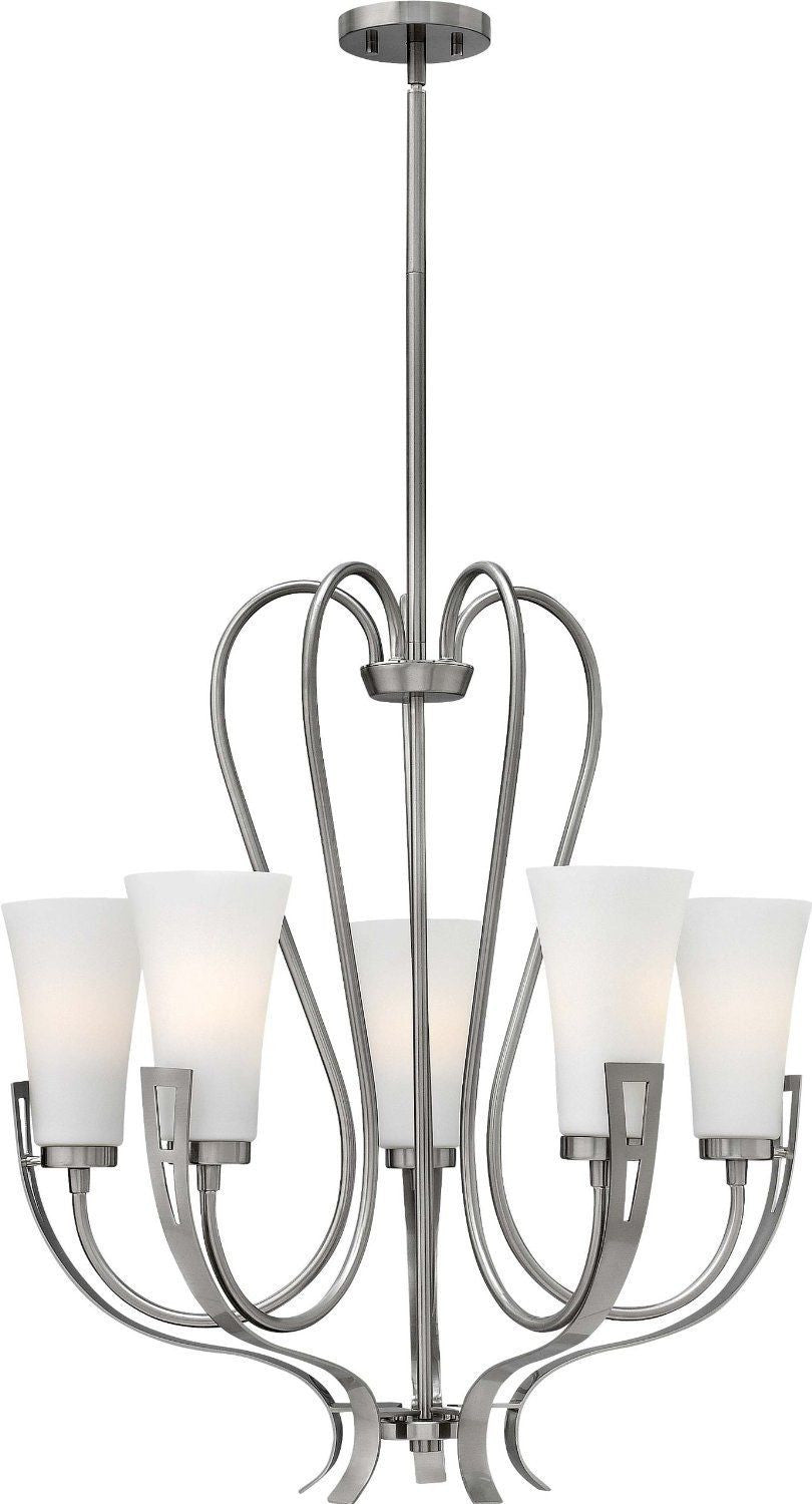 Hinkley Lighting 4225 BN Channing Collection Five Light Hanging Chandelier in Brushed Nickel Finish