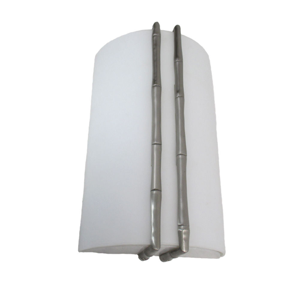 Oxygen Lighting 2-5120-24 One Light Bamboo Collection Energy Efficient Fluorescent Wall Sconce in Satin Nickel Finish